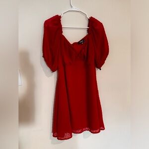 3/$30 ✨ Red Mini Dress with Puff Sleeves